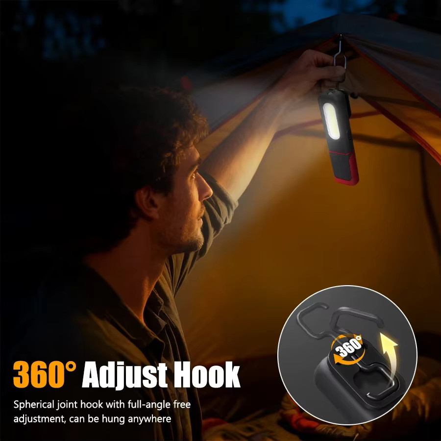 NEWBIRTH Tragbare COB LED Arbeitslampe mit Magnet und USB-Wiederaufladung, Schwarz - Bild 2