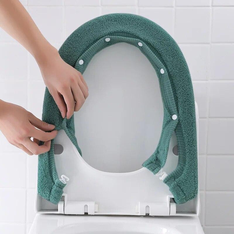SEEQS Toilettensitzbezug aus Polyester, weiches Toilettensitzpolster als universelle Toilettenmatte in Grau - Bild 1
