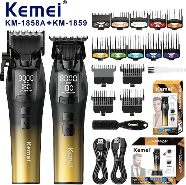 Kemei Elektrische Haarschneidemaschine, Herren, Schwarz - Bild 1