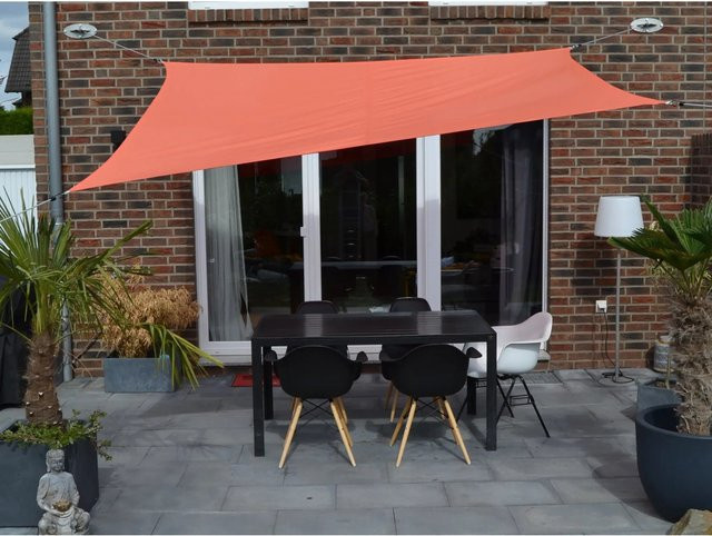 Floracord Vierecksonnensegel aus Polyester in Terracotta mit Regenschutz, B x T: 300 x 400 cm - Bild 1
