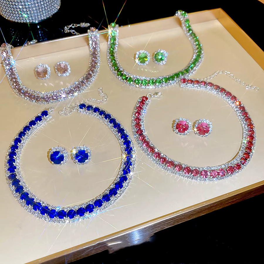 FYUAN Schmuck-Set, Kristall, Silber, Damen - Bild 1