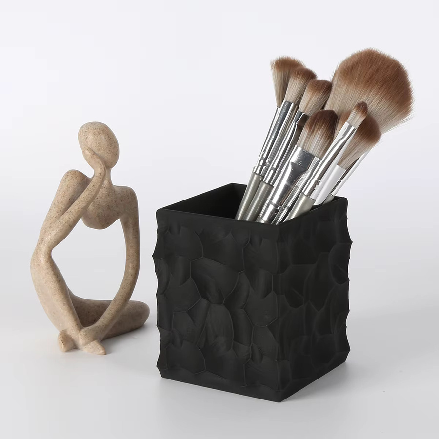 Schwarzer Obsidian Stifthalter aus Kunststoff als multifunktionaler Schreibtisch-Organizer für dein Büro oder Zuhause - Bild 4