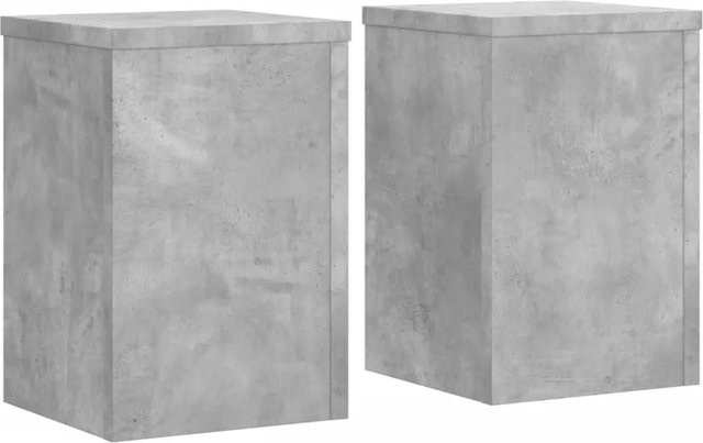 vidaXL Pflanzenständer 2er Set aus Holzwerkstoff in Betongrau, modern, B/T/H: 25 x 25 x 35 cm - Bild 1