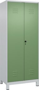 C+P PSA Doppel-Spind Classic PLUS mit 2 Abteilen, Füße, Lichtgrau/Resedagrün, B/T/H: 80 x 50 x 195 cm - Bild 1