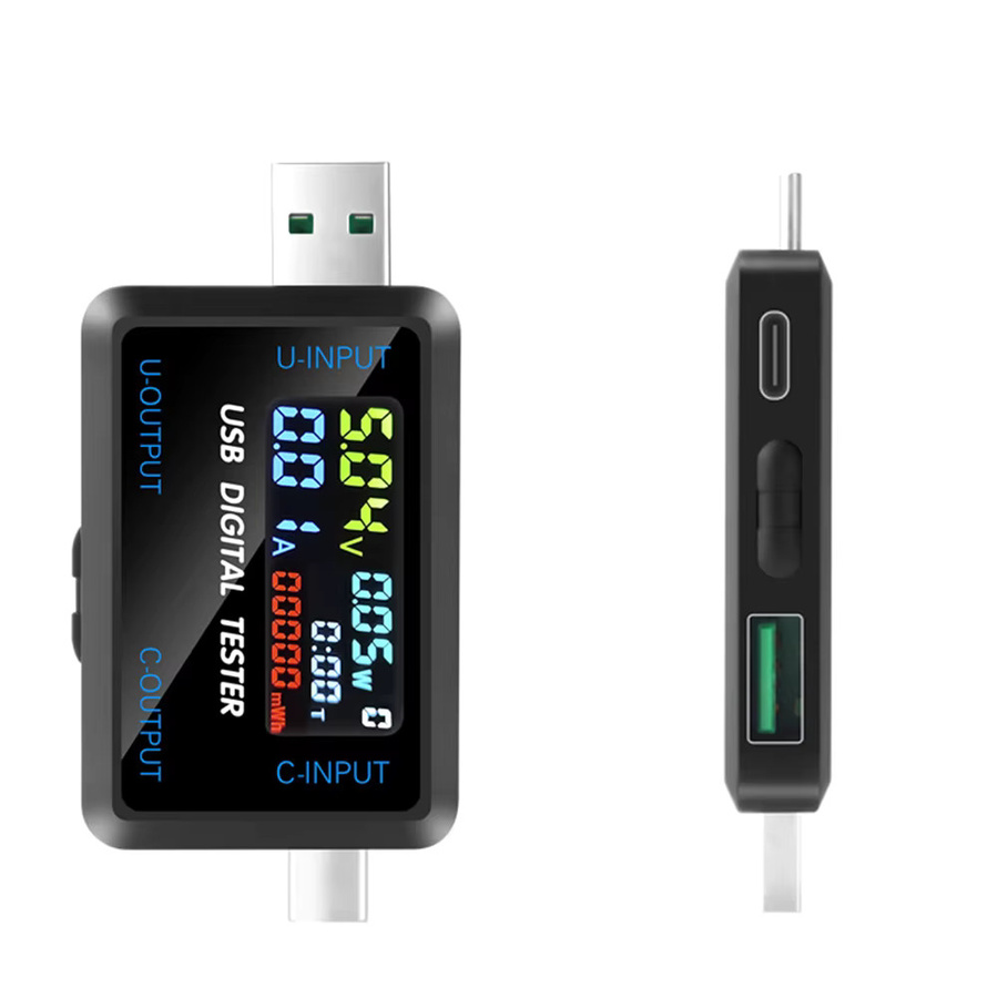 Voktta 10-in-1 USB-Tester Digitalvoltmeter und Strommesser mit USB-C und USB-A Anschlüssen in Schwarz - Bild 3