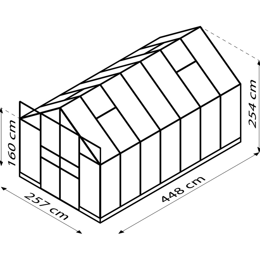 Vitavia Gewächshaus Jamaika in Silber mit Ready2Grow Zubehör-Set, Aluminium eloxiert, 11,5 m² mit Polycarbonat-Verglasung - Bild 3