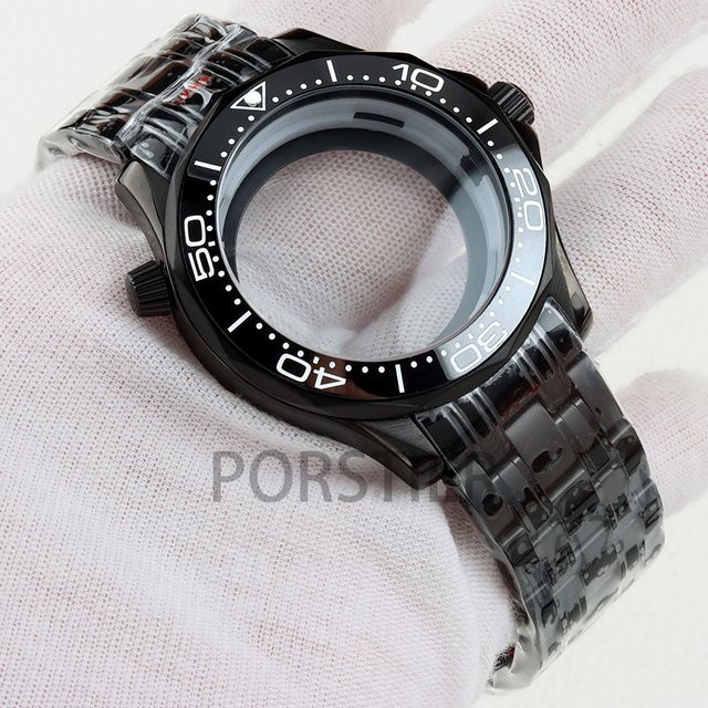 Uhrengehäuse 316L Edelstahl, schwarz, 41 mm, für NH35 NH36-Uhrwerk - Bild 1