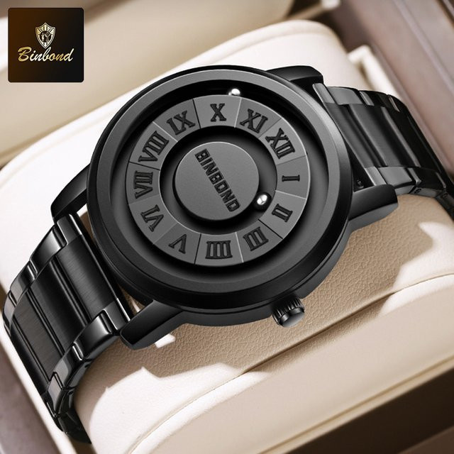 BINBOND Armbanduhr Quarz, Edelstahl, Schwarz, Herren - Bild 1