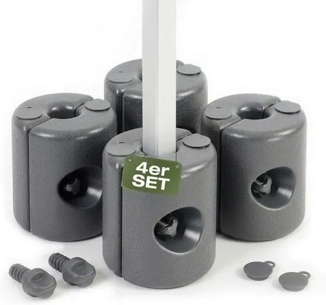 Sekey Pavillon Gewichte 4er Set graue befüllbare Standfüße für Markisen bis 64 kg - Bild 1