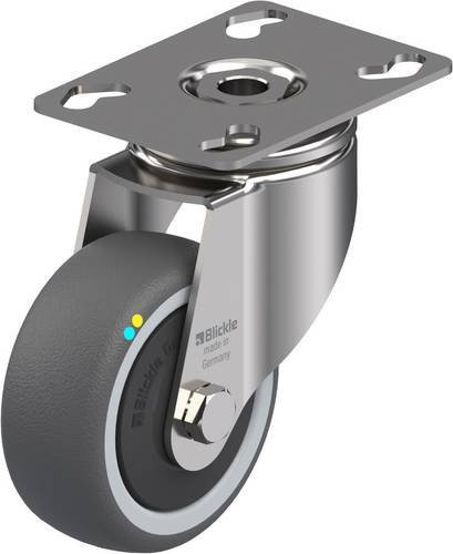 Blickle Lenkrolle LKPXA-PATH 80KFD-ELS aus Edelstahl und Kunststoff in Grau mit 80 mm Rad-Durchmesser und 100 kg Tragfähigkeit - Bild 1