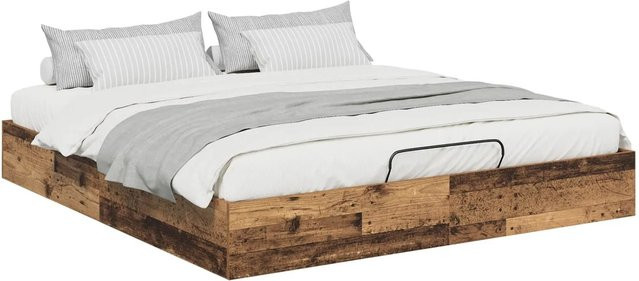 vidaXL Ottoman Bettgestell aus Holzwerkstoff in Braun mit Lift-up-Funktion, B/T/H: 193 x 120 x 25 cm - Bild 1