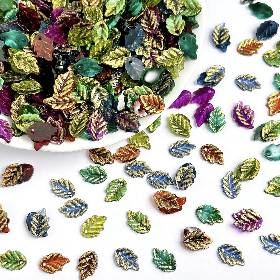 50 Stück Bunte Blatt Nagel-Charms, Metallic, Nail Art Dekorationen - Bild 3