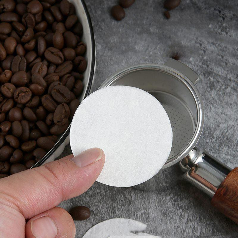 Einweg-Kaffeefilterpapier rund für Kaffeemaschinen-Griffe, Durchmesser: 58 mm, 100 Stück pro Box, Weiß - Bild 5
