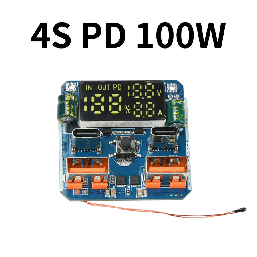 Hochleistungs Lithium-Batterie-Ladegerät 4S PD mit 100 W, Lade- und Entlademodul, 20 V, 5 A, Buck-Boost-Schaltung, Blau, kompatibel mit Power Ban - Bild 2