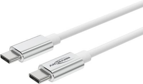 Ansmann USB-C zu USB-C Daten- und Ladekabel in Weiß, 60 cm - Bild 1