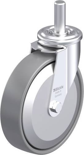 Blickle Stahlblech-Lenkrolle LEZ-PO 200G-22-ELS-FA in Grau mit 200 mm Rad-Durchmesser und 300 kg Tragfähigkeit - Bild 1