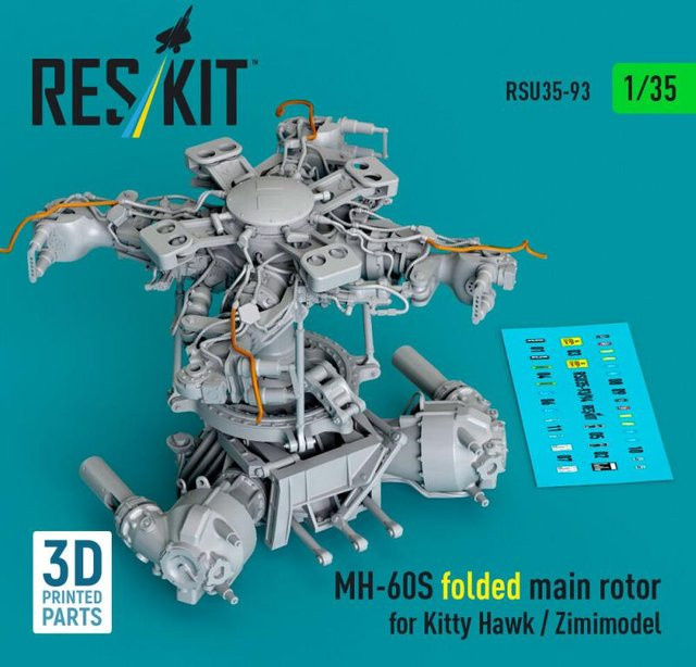 Kitty Hawk MH-60S folded main rotor, 3D Printed - Bild 1