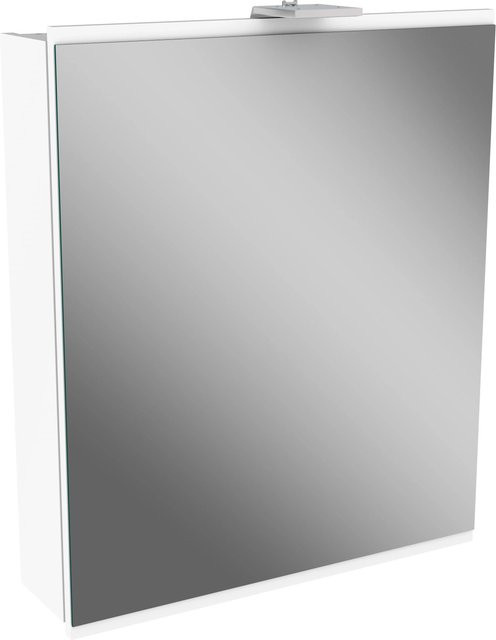 Fackelmann Spiegelschrank Lima Weiß mit LED-Beleuchtung, Steckdose und Softclose-Türen, B/H/T: 60 x 73 x 15,3 cm - Bild 1