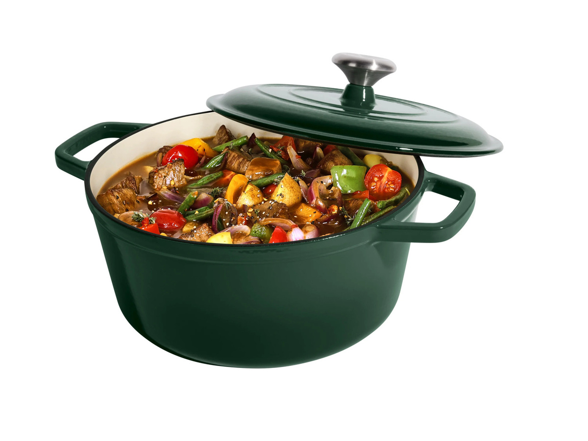 SILVERCREST Premium Gusseisentopf aus emailliertem Gusseisen in Grün, Durchmesser: 25 cm - Bild 2