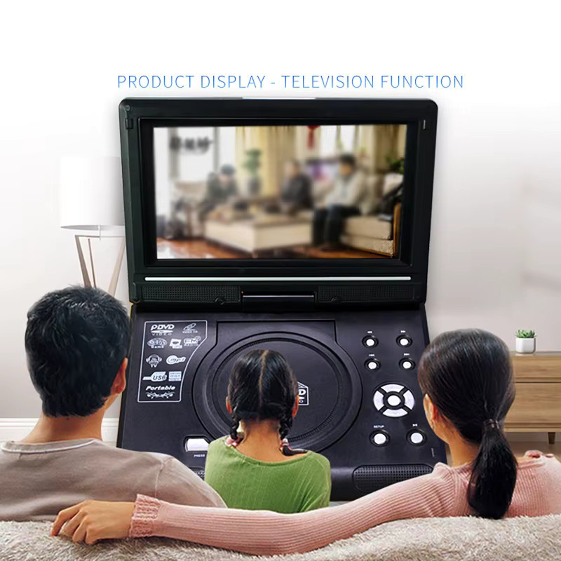 Dreamburgh Tragbarer Mini-DVD-CD-EVD-Player in Schwarz mit 9,8 Zoll drehbarem Bildschirm und Fernbedienung - Bild 4
