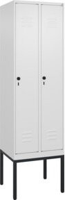 C+P Spind Classic PLUS Garderobenschrank mit 2 Abteilen, Gestell aus Stahl, Höhe: 212 cm, Breite: 60 cm, Tiefe: 50 cm, mit Sicherheits-Drehriegel und 4 Garderobenhaken - Bild 1