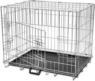 VidaXL Faltbarer Drahtkäfig Transportkäfig aus Metall in Schwarz und Silber - Bild 1