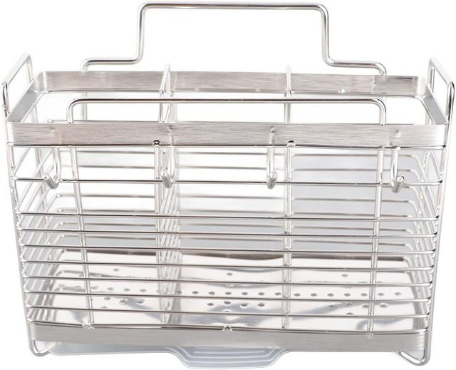 OutsideWorld Wandmontierter Essstäbchenhalter aus Edelstahl in Weiß und Silber, Multifunktionaler Utensilien-Abtropfständer in Rechteckform - Bild 1