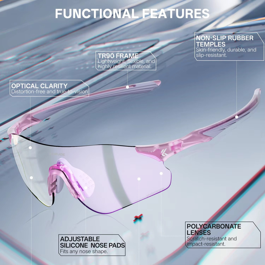 KAPVOE Sportsonnenbrille, Photochrome, TR90 - Bild 3