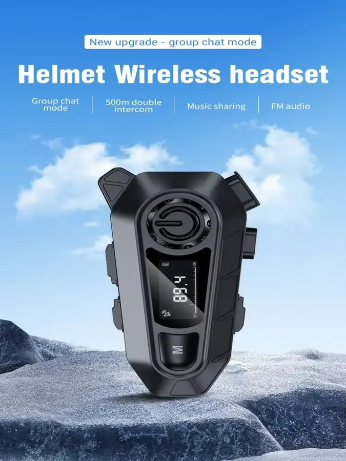 Kebidumei Bluetooth 5.3 Motorradhelm-Intercom-Headset Wasserdichtes Drahtloses Freisprechsystem in Schwarz - Bild 7