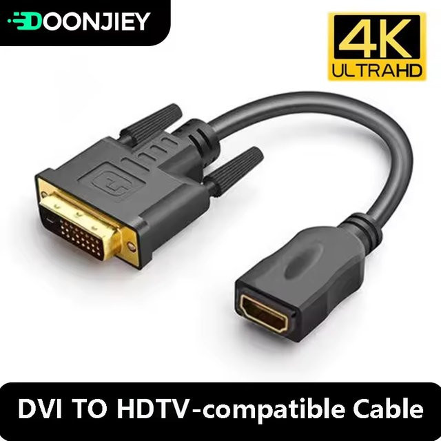 DOONJIEY HDMI auf DVI Adapterkabel, bidirektionales DVI-D 24+1 HDTV-Konverterkabel für LCD-HDTV und DVD-Monitore, Schwarz - Bild 1