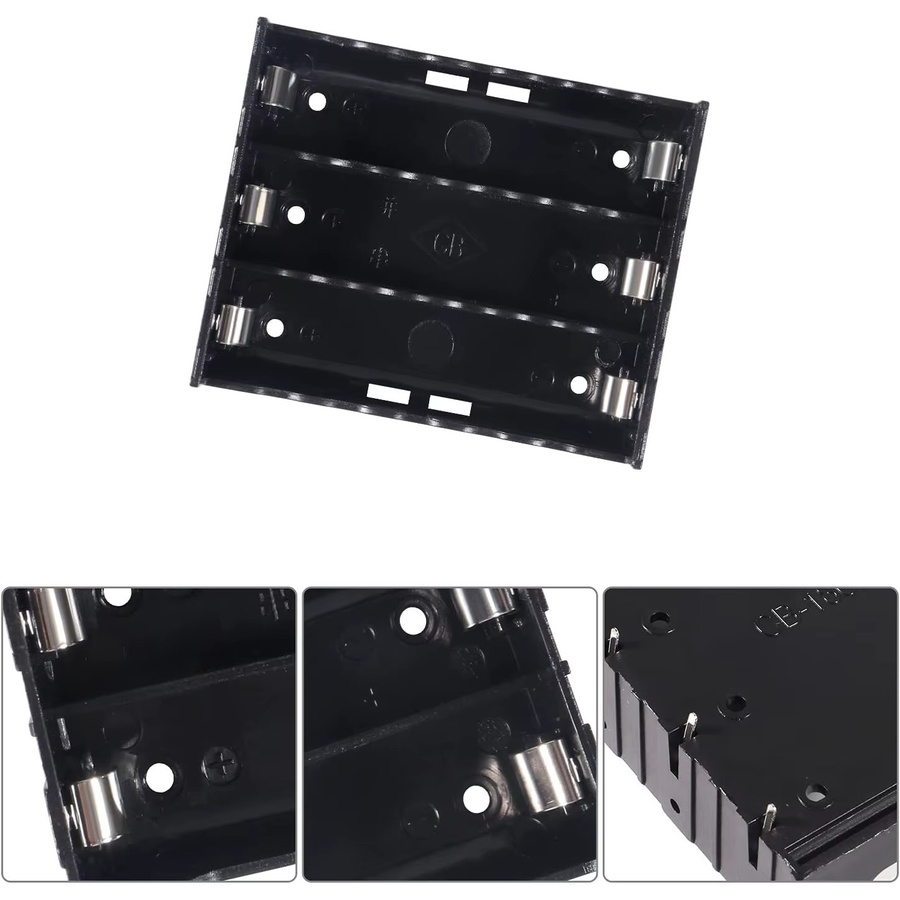AOKIN 18650 Batteriegehäuse-Halter in Schwarz, DIY-Batterie-Aufbewahrungsbox für 3,7 V mit Stift zur parallelen Verbindung - Bild 3