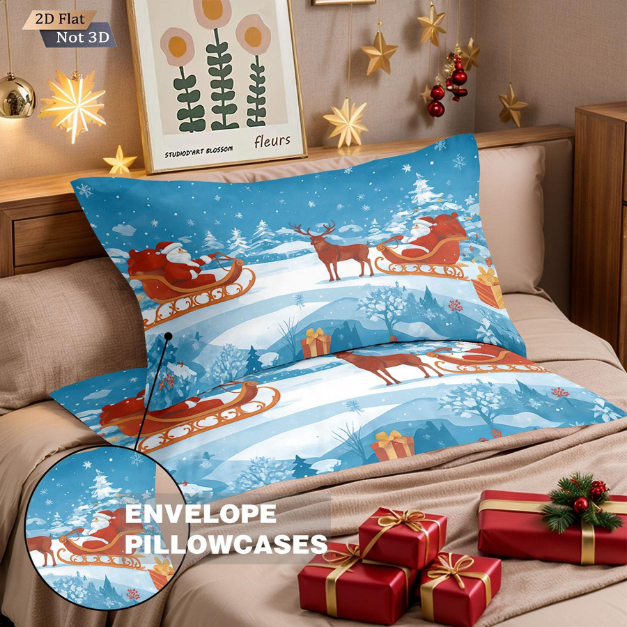 3-teiliges Bettwäscheset von Lodestar mit Weihnachtsmann-Print, Single-Set mit verstecktem Reißverschluss, B/H: 135 x 200 cm - Bild 4