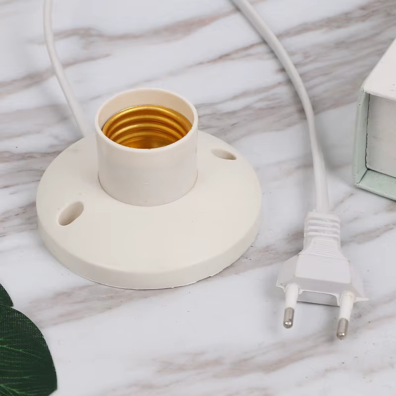 LED Lampenfassung E27 mit 1m Kabel in Weiß für Tisch- und Nachtlampen - Bild 2