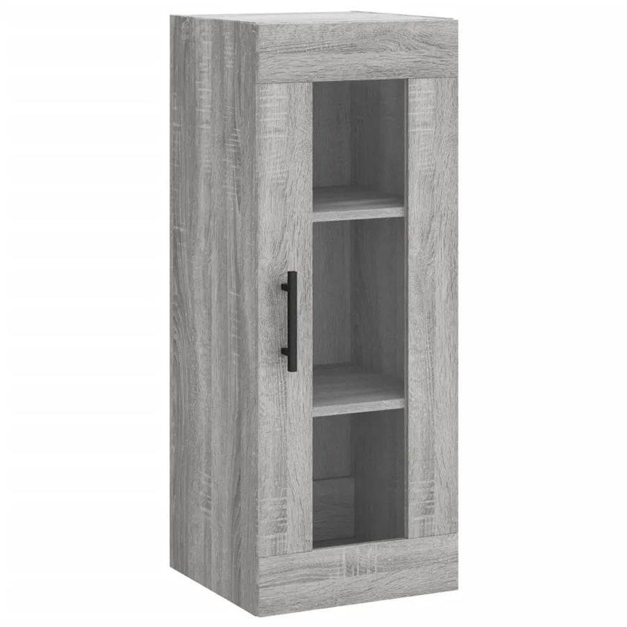 vidaXL Wandschrank Grau Sonoma mit Glastüren, B/T/H: 34,5 x 34 x 90 cm - Bild 2