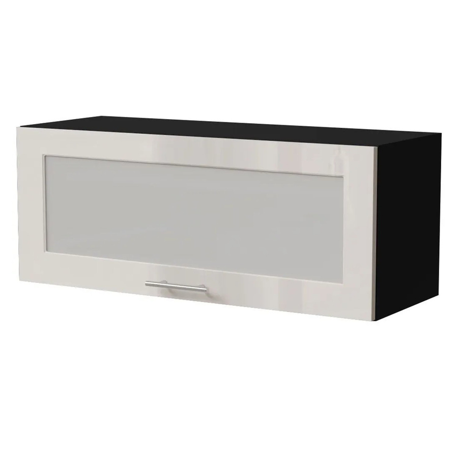 Feldmann-Wohnen Klapphängeschrank Brerra W4BS/90 WKF in Schwarz und Creme Hochglanz, B/T/H: 90 x 32,5 x 36 cm - Bild 2