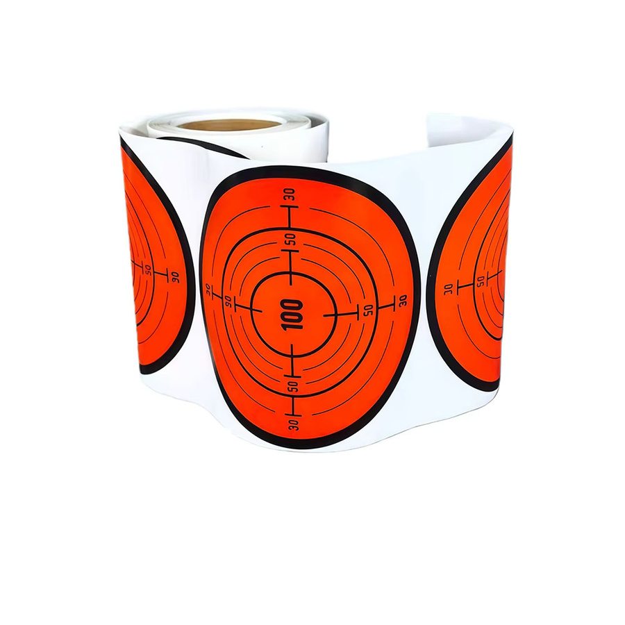 100 Stück selbstklebende Splatterburst-Zielaufkleber in Weiß und Orange mit 10 cm Durchmesser für Sichtübungen - Bild 1