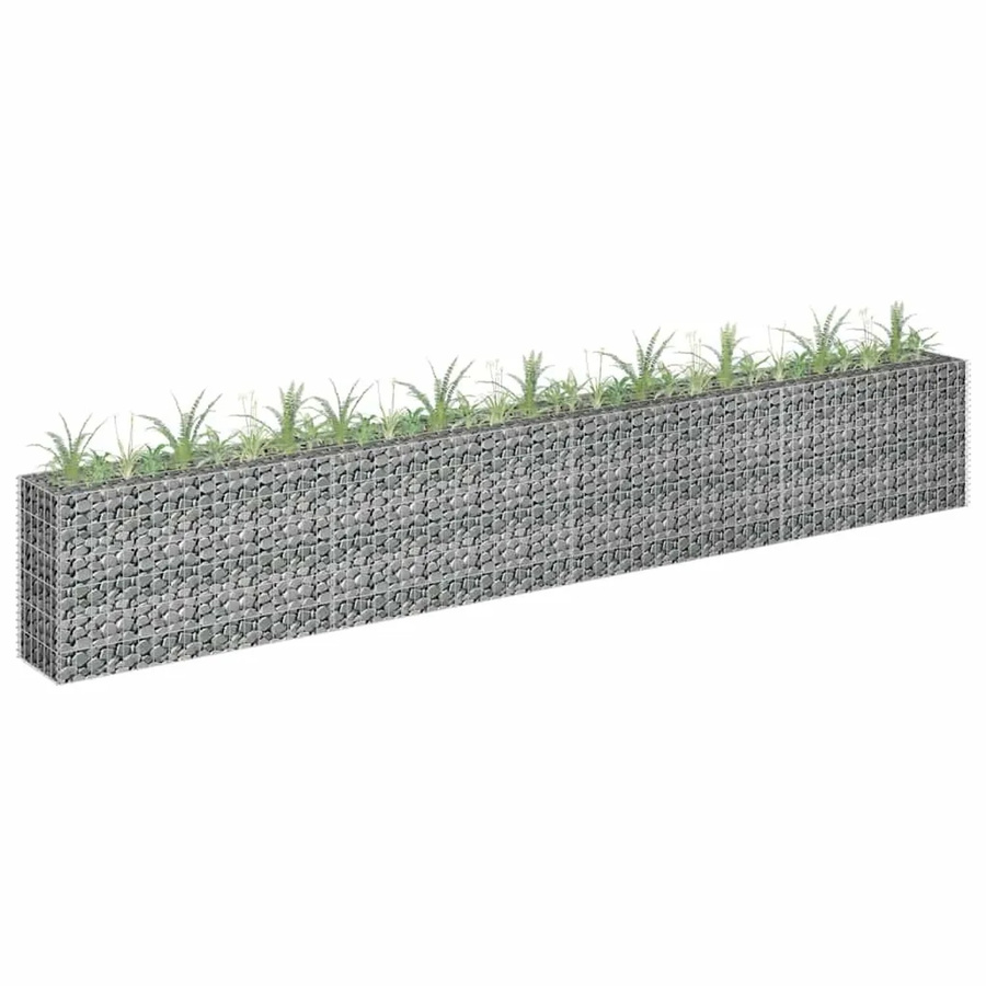 DELUKE Gabionen Hochbeet ROON aus verzinktem Stahl in Silber, B/T/H: 360 x 30 x 60 cm - Bild 2