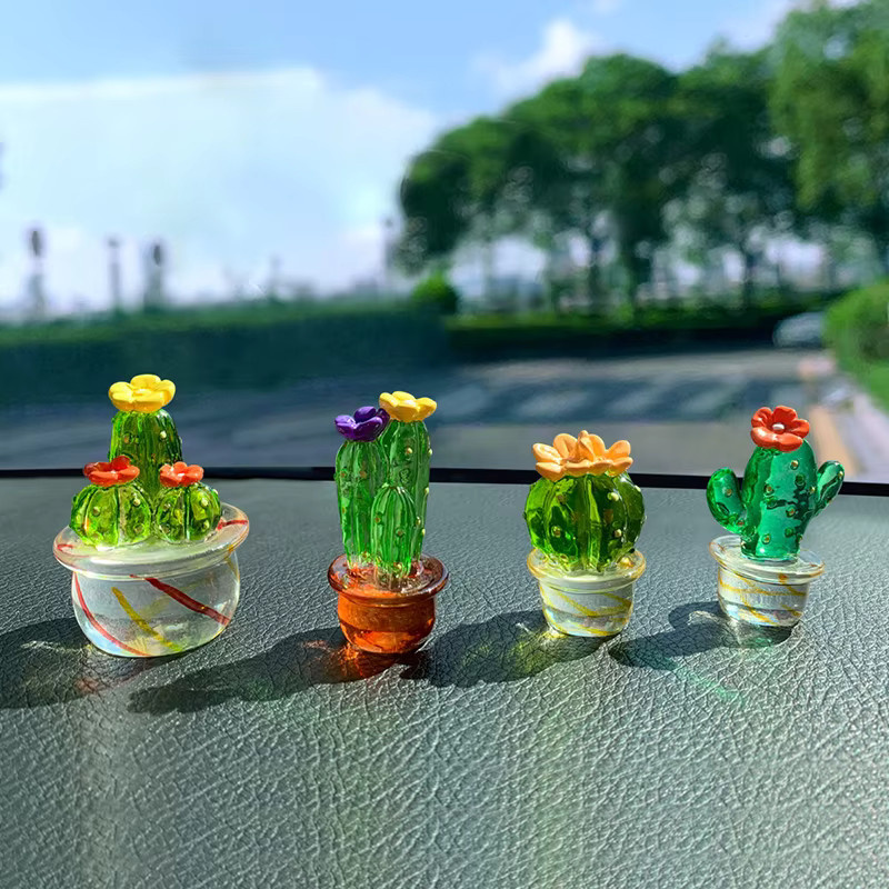 TPXCKz Kaktus Figur aus transparentem Glas als Miniatur Bonsai Ornament für deine Tischdekoration - Bild 2