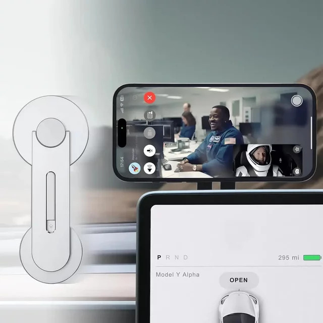 Magnetischer Autotelefonhalter für Tesla Modell 3/Y/X/S mit MagSafe Kompatibilität für iPhone 14/13/12 in Silber - Bild 1
