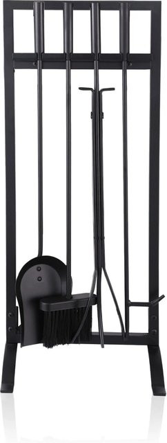Relaxdays Kaminbesteck aus Eisen in Schwarz, 5-teilig, B/T/H: 79 x 31 x 27 cm - Bild 1