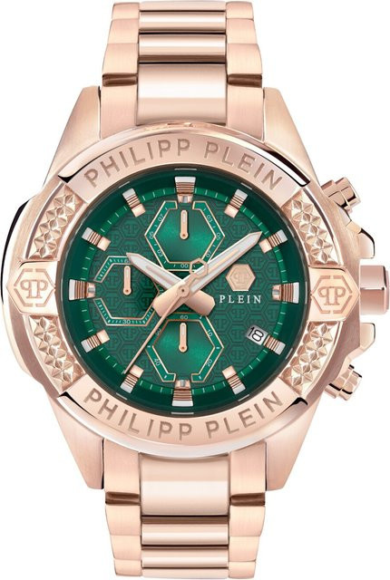 Philipp Plein Chronograph, Quarz, Edelstahl, Grün, 45 mm, Herren - Bild 1