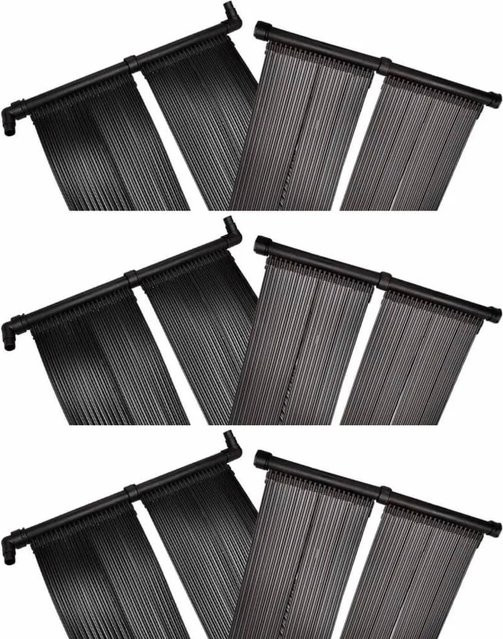 vidaXL Solar-Panel Poolheizung, 6 Stück, Schwarz, B/H: 80 x 620 cm - Bild 1