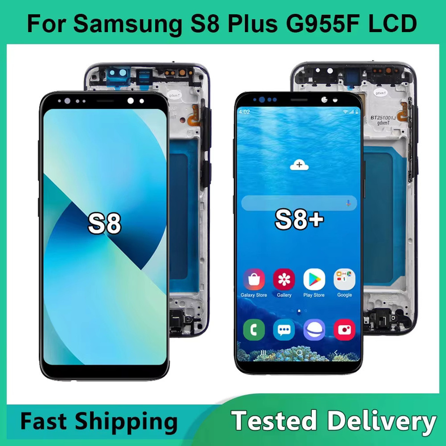 Samsung S8 Plus TFT LCD Display mit Rahmen für G955F G950F Modelle in Schwarz oder Blau - Bild 1