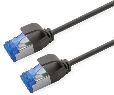 Roline Patchkabel Cat.6A S/FTP LSOH PoE Ethernet LAN, schwarz, 10 m - Bild 1