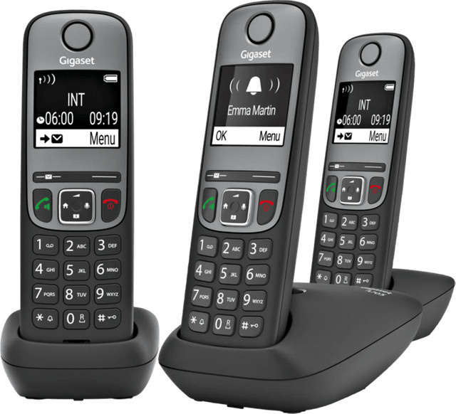 Gigaset A705 Trio Schnurlos Telefonset in Schwarz mit Caller ID und Freisprecheinrichtung - Bild 1