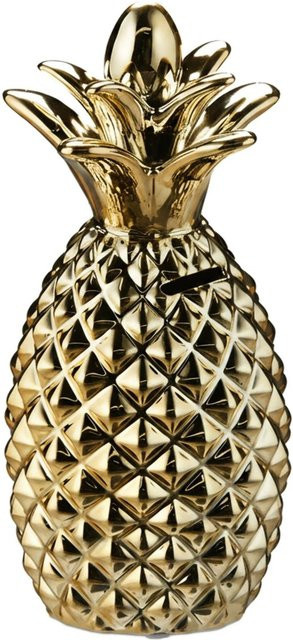 Relaxdays Spardose Ananas aus Keramik in Gold, Höhe: 24 cm, Breite: 10,5 cm, Tiefe: 10,5 cm - Bild 1