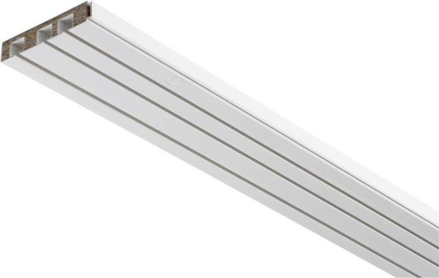 Boviva Gardinenschiene mit Holzkern in Weiß, U-Form, Deckenmontage, Länge: 150 cm, 3.0 Läufe - Bild 1