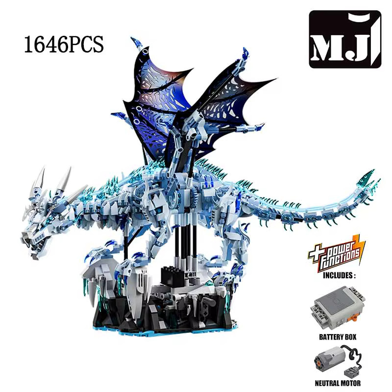 MJ BLOCK Großer Eisdrache, Bausteine, 1646 Teile, Tiermodell - Bild 2