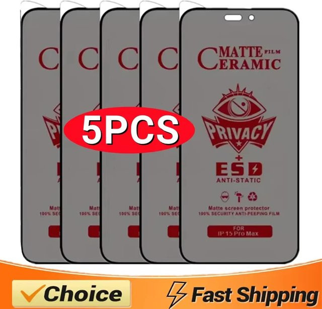 5er Pack Matte Keramik Privatsphäre Schutzfolien für Xiaomi Redmi Note 13 Pro 5G 12 11 10 9 10s 13C 12C 11A A10A 9T 9A 9C Weiche Folie - Bild 1