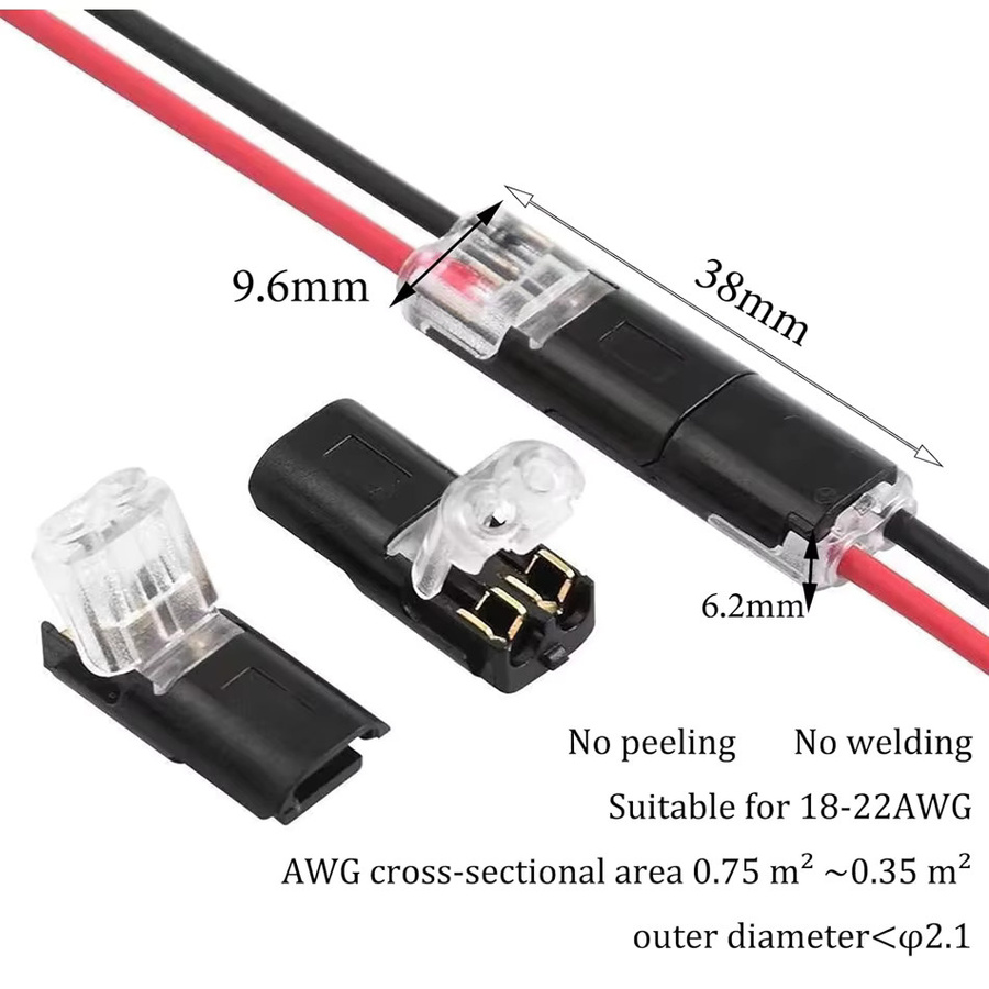 AOKIN Doppeldraht-Steckverbinder mit Verriegelungsschnalle, 2-Pin elektrische LED-Kabelverbinder zum Stecken - Bild 5